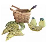 Basket wï¿½ Glass Fruit & Vegetables