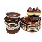 19 pc Brown Dishes