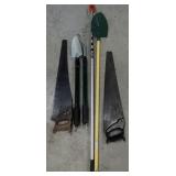 (6) Hand Saws, Shovels & More