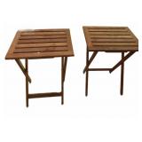 Pr Wood Folding Tables