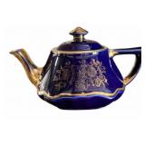 HALL USA 6 Cup Blue & Gold Teapot (See 2nd Photo)