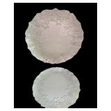 Silver Pearl Glitter Christmas Decorating Plates