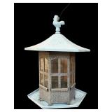 Rooster Lid Metal Bird Feeder