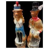 Pair Jim Beam Fox Decanters