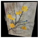 Bird in Bush on Canvas