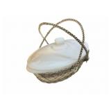 Glassbake Lidded Casserole in Wire Carrier