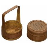 Nested Bamboo & Rattan Food Basket