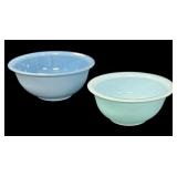 (2) Blue Pyrex Bowls