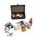Metal Tool Box wï¿½ Drill (Needs Cord), Wood Boring