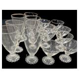 15 pc Candlewick Sherbits & Water Glasses