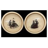 Hand Painted Silhouette Framed Pictures