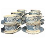 27 pc Currier & Ives Horse & Carriage Cups &