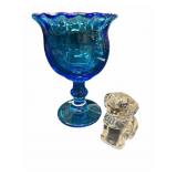 Blue Vase & Clear Dog