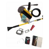 Tote of Tools-Saw Blades, Ice Scrapers, C Clamps
