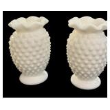 Pair Fenton Hobnail Vases