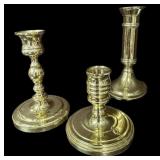 (3) Brass Candle Holders