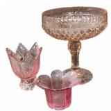 (3) pc Pink Glass