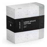 King $160 MSRP Malouf Linen-Weave Cotton Sheet Set