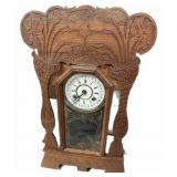 Antique Kitchen Clock wï¿½ Key & Pendulum