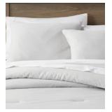 F/Q Washed White  Cotton Sateen Comforter Set
