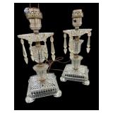 Pair Teardrop Crystal Lamps