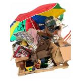 Pallet wï¿½ Beach Umbrella, Locked Safe, Pillows,