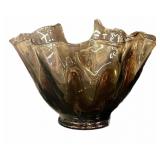 Murano Art Glass Amber Bowl