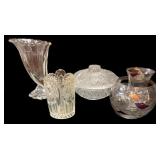Crystal Cornucopia, Candy Dish, Celery Dush &