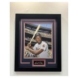 Hank Aaron Framed Photo W/ Facsimile Signature