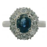 Platinum 2.69 ct Natural Sapphire & Diamond Ring