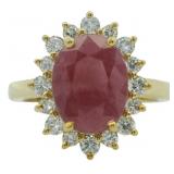 Brilliant 5.32 ct Natural Ruby & Diamond Ring