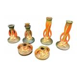 (6) PCS Vintage Roseville Pottery Candle Holders