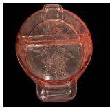 Pink Depression Oval Divided Bowl