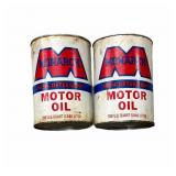 (2) PCS Two Monarch Motor Oil Cans