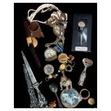 Pocket Watch, Wine Stopper, Coke Opener, Knife &