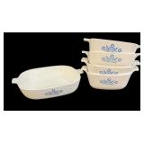 (5) Pc Blue Corn Flower Corning Ware