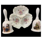 Norman Rockwell Bells & Porcelain Relish Dish