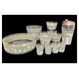12 pc Jeannette Glass Hellenic Glass