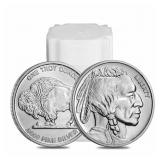 Roll of (20) 1 oz.  Buffalo .999 Fine Silver Round