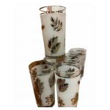 (6) Libby Silver Leaf Glasses