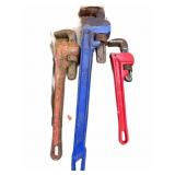 (3) Pipe Wrenches 24 ï¿½ 15 ï¿½ & 14 ï¿½