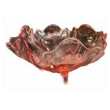 Vintage Pink Depression Glass Pedestal Bowl
