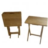 Four T.V Snack Tables With Stand