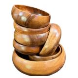 7 wooden bowls