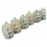 Vintage Blue & White Pottery Spice Set (See 2nd
