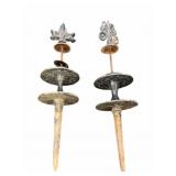 (2) Cast Iron Garden Hose Stake Guides To Prevent