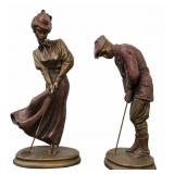 Pair Golfer Statues (See 2nd Photo)