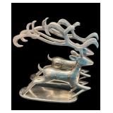 (2) PCS Silver Tone Leaping Reindeer