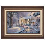 Framed Thomas Kinkade Graceland Christmas Canvas