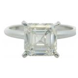 14kt Gold 2.08 ct Asscher Cut VS Lab Diamond Ring